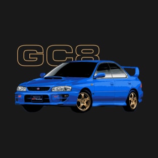 WRX STI GC8 Version 5 rally blue T-Shirt