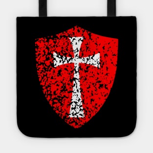 Knight Templar Crusader Distressed Red Cross Tote