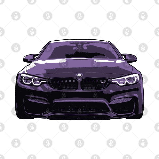 Purple BMW M4 Illustration by KAM Std