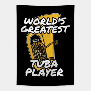World's Greatest Tuba Player Tubaist Brass Musician Funny Tapestry