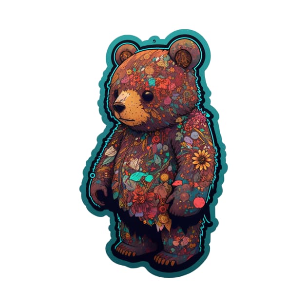Cute Flowery Teddy Bear by newdreamsss