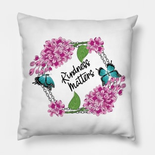 Kindness Matters - Lilacs And Butterflies Pillow