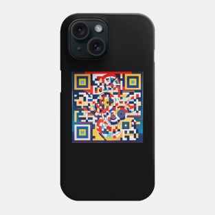 RickRoll QR Code Geometric Abstract Painting Phone Case