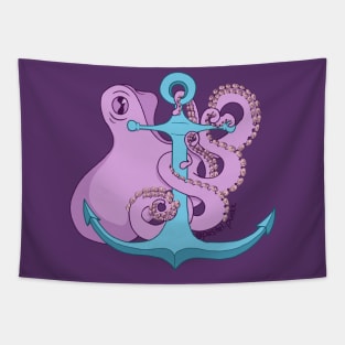 Purple Octopus and Anchor Tapestry