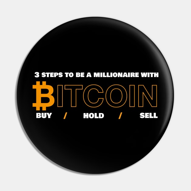 3 steps to be millionaire witch bitcoin, buy, hold, sell Pin by HB WOLF Arts