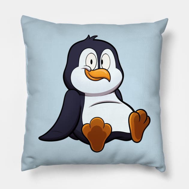 Cute Sitting Penguin Pillow by TheMaskedTooner