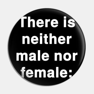 There is neither male nor female verse Pin