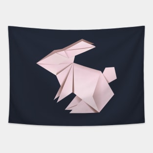 Pink origami rabbit Tapestry