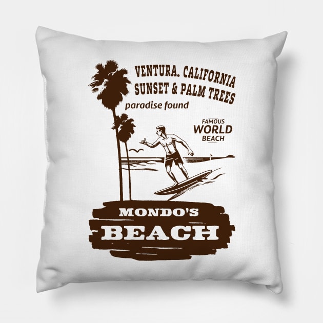 Mondo's Beach Ventura Pillow by Alexander Luminova