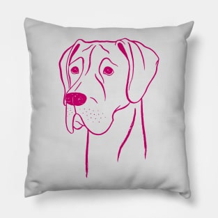 Great Dane (Light Gray and Berry) Pillow