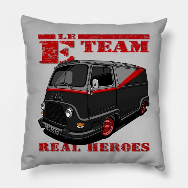 The cute french van of the real heroes! Pillow by jaagdesign