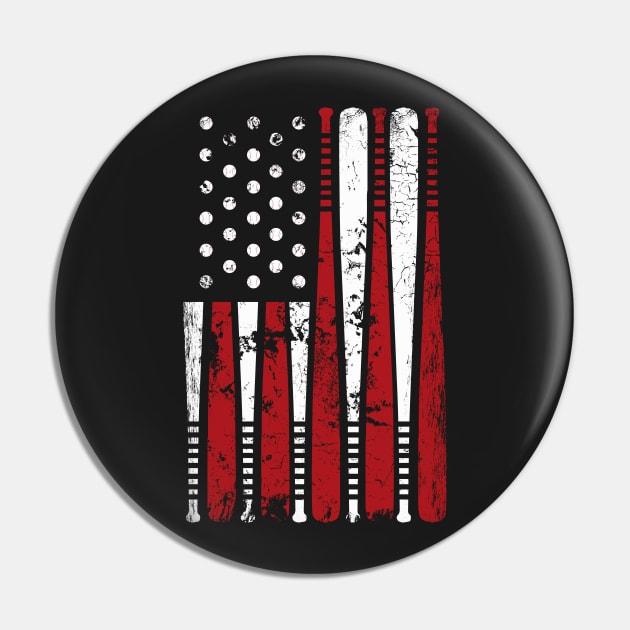 Baseball American USA Flag Softball Pin by Evoke Collective