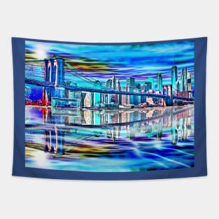 Brooklyn Bridge Reflection Tapestry