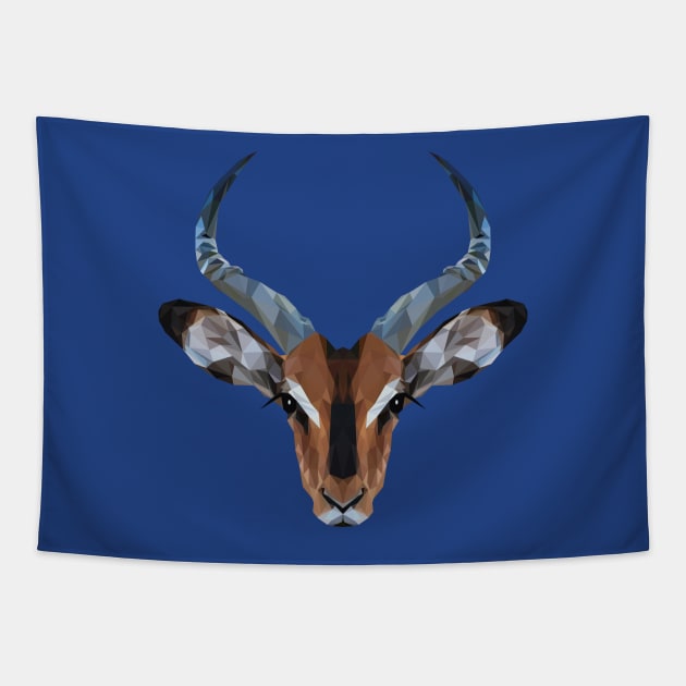 Impala Low Poly Art Tapestry by TheLowPolyArtist