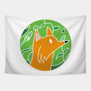 White Fox Outline Tapestry