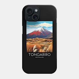 A Pop Art Travel Print of Tongariro National Park - New Zealand Phone Case