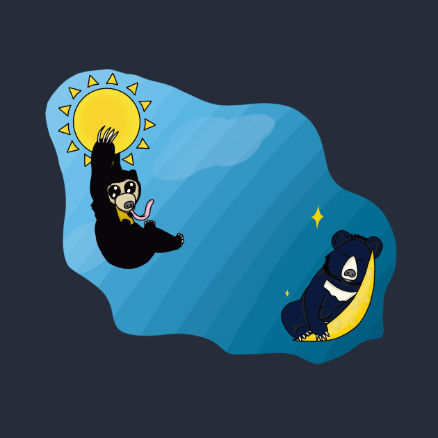 Sun Bear & Moon Bear by WhimsicalC
