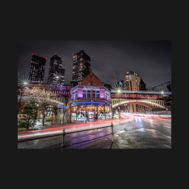 Manchester Night View with Light Trails and Atlas Bar by TonyNorth