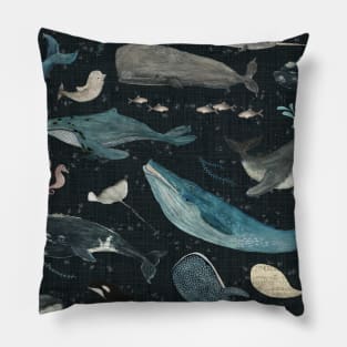 Whale song (charcoal) Pillow