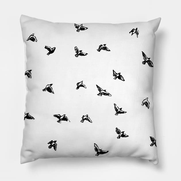 Flying Birds Pillow by SeaAndLight