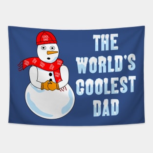 World's Coolest Dad White Text Tapestry