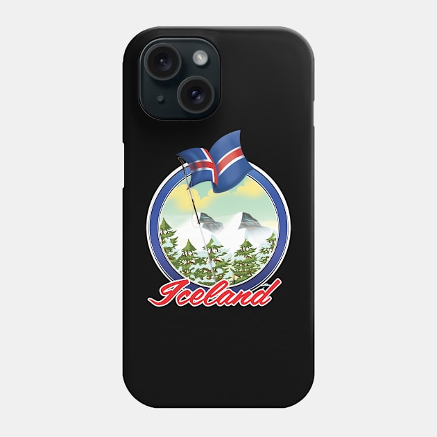 Iceland travel logo Phone Case by nickemporium1