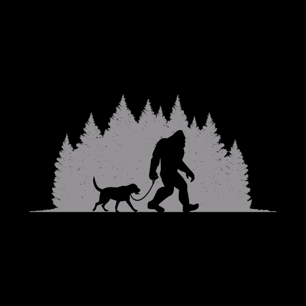 Bigfoot Forest Dog Walker for Animal Lovers by cottoncanvas