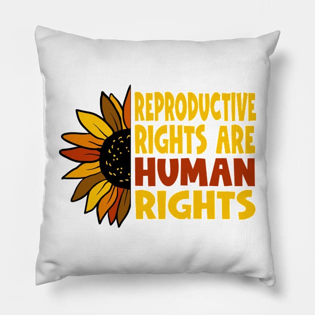 Feminist Reproductive Rights are Human Rights Women's Rights Pro-Choice Pillow by Jas-Kei Designs