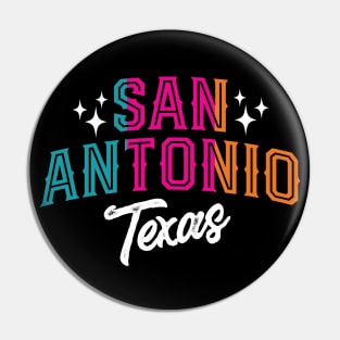 San Antonio Texas Retro Colors Pin