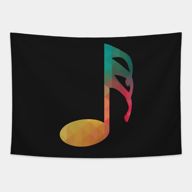 Rainbow pattern musical note silhouette Tapestry by AdiDsgn