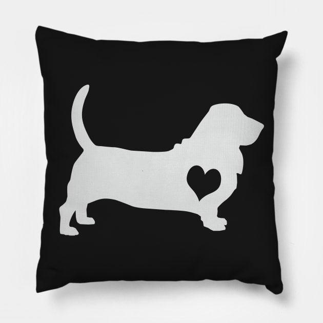 Adore Basset Hounds Pillow by Psitta