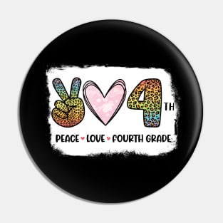 Victory Hand Hearts Peace Love 4th Grade Back To School Day Pin