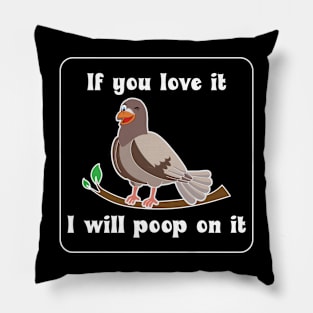 Pooping Pigeon Design for Pigeon Lovers Pillow