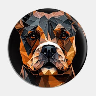 Triangle Dog 1 - Abstract polygon animal face staring Pin