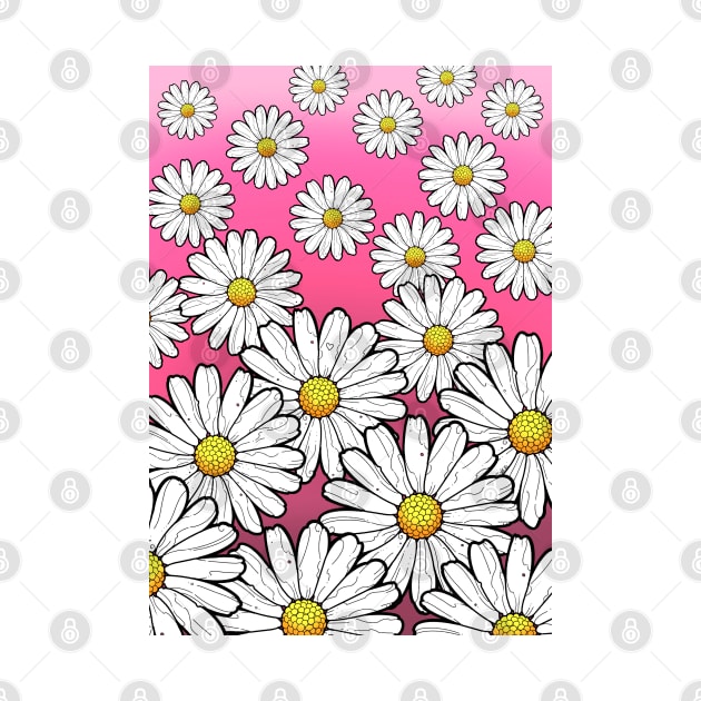 Daisy pattern on a cute pink background by weilertsen