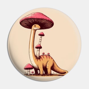 Kawaii simple Mushroom Hat Dinosaur Bronotosaurus Pin