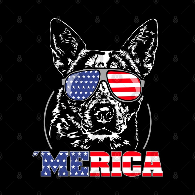 Merica Australian Cattle Dog American Flag Sunglasses by wilsigns
