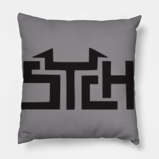 psycho design Pillow by oqi