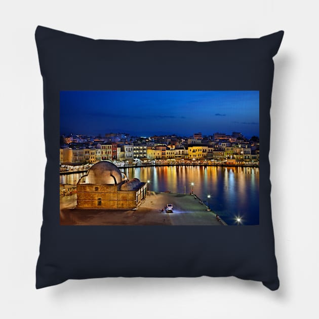 The old Venetian port of Chania Pillow by Cretense72