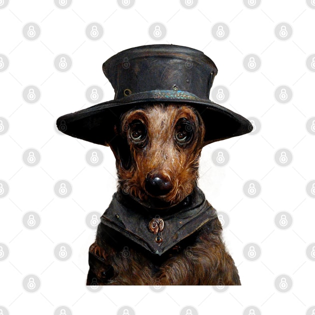 Dachshund in steampunk look, anthropomorphic by Salogwyn