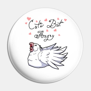 Cute But Angry (White tiel) Pin