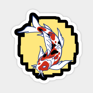 Koi pixelart yellow Magnet