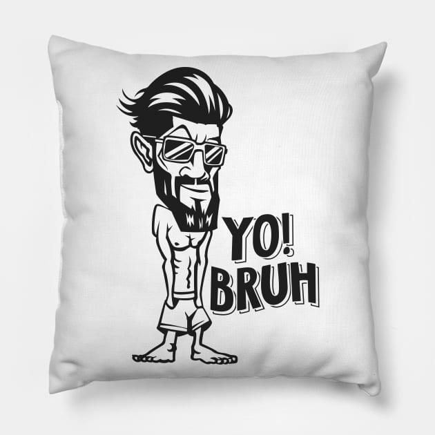 Yo Bruh Pillow by Whatastory