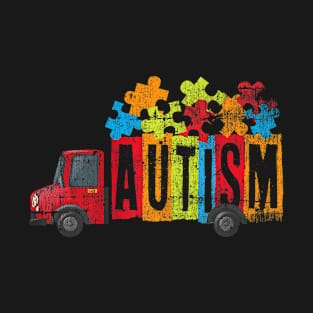 Autism Puzzle Truck Toy Support Autism Awareness T-Shirt