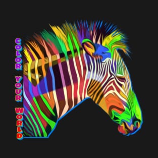 Color your world Zebra art T-Shirt