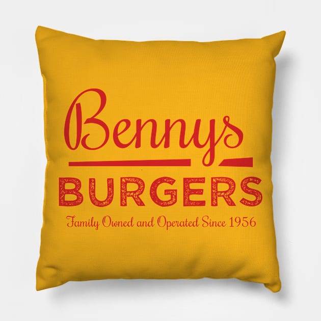 Benny's Burgers Pillow by TeeOurGuest