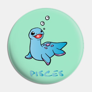 blue dinosaur Pisces Pin