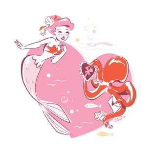 Valentine Mermaid by Cathy Clark-Ramirez T-Shirt