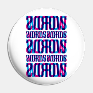 Words Typography Stack (Cyan Magenta Blue) Pin