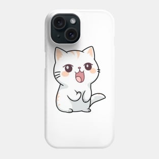 happy cat meowing Phone Case